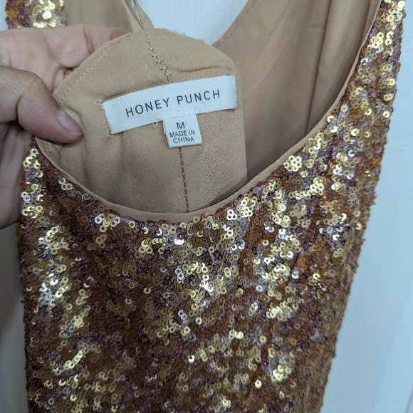Gold Sequin Mini Dress - Picture 3 of 3